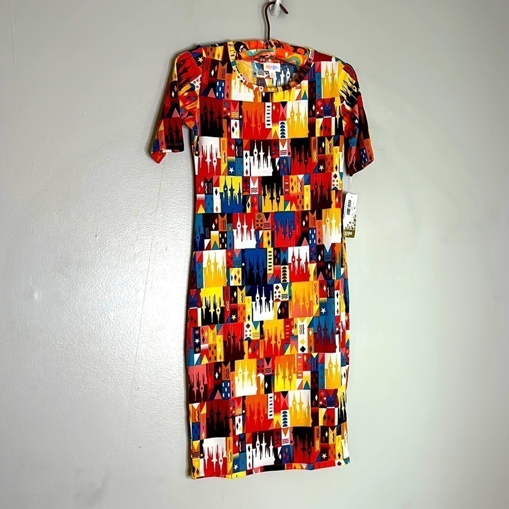 Disney princess castle LuLaRoe short sleeve Julia casual mini T-shirt dress xs